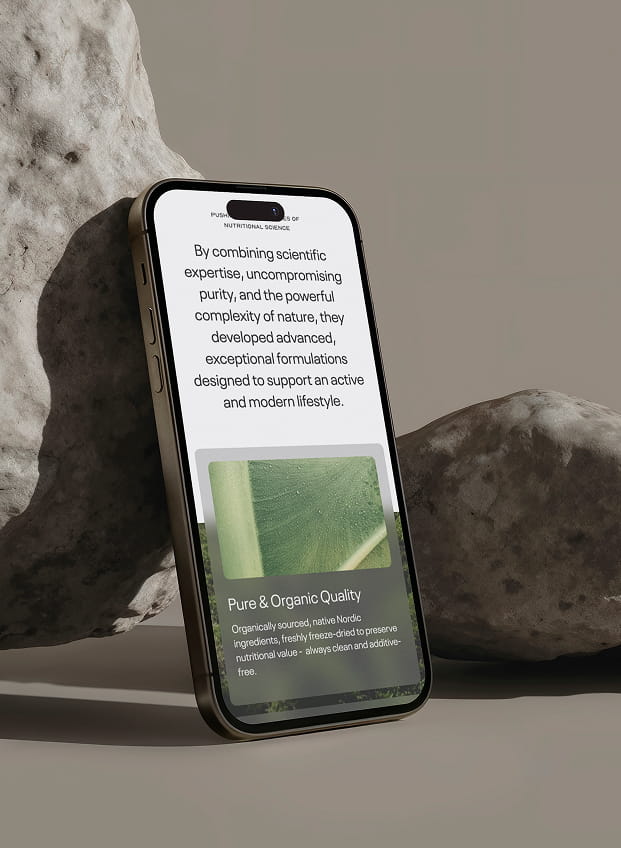Onoff reference - Nordiq Nutrtion izdelava spletne strani mobilni pogled