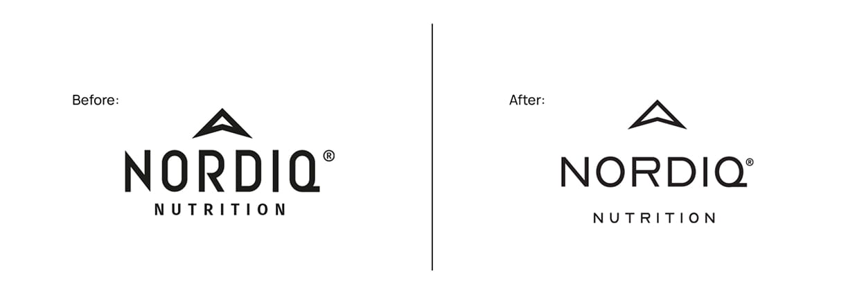 Onoff reference - Nordiq Nutrition redesign logotipa